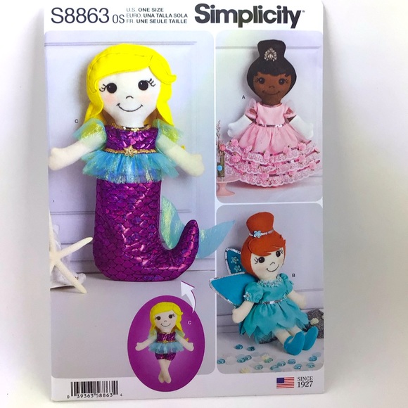 SIMPLICITY PATTERN 8863 - Stuffed Dolls - Picture 1 of 7